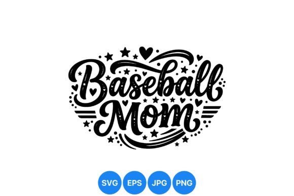 Baseball Mom SVG Design Art for Embroidery