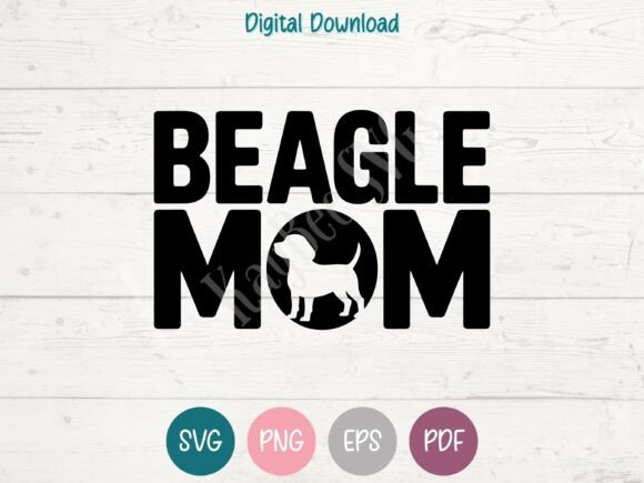 Beagle Mom SVG PNG EPS PDF Design