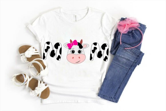 Charming Cow Mom SVG for Embroidery Projects