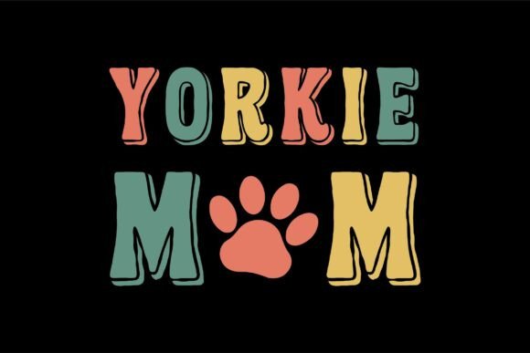 Charming Yorkie Mom SVG T-shirt, Retro Vibe