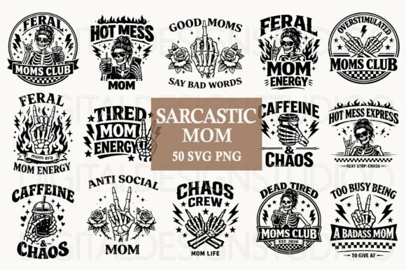 Sarcastic Mom SVG Bundle for Cricut Projects