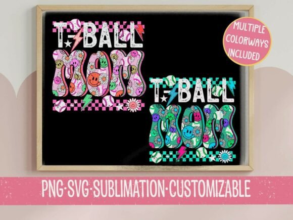 Tball Mom SVG: A Groovy Retro Embroidery Design